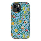 Four Fruits - William Morris Aesthetic Iphone Case, 14 Plus / Matte, Floral Fruit Patterned Phone Case Colorful Botanical Design