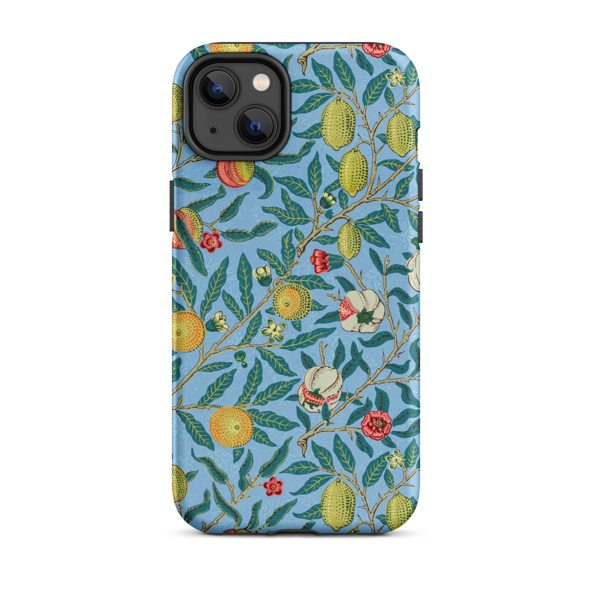 Four Fruits William Morris Aesthetic Iphone Case, 14 Plus / Matte, Floral Patterned Phone Case