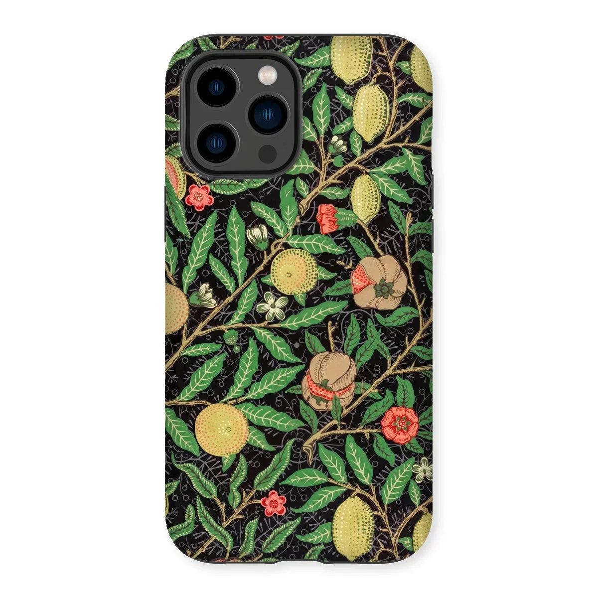 Four Fruits too - William Morris Aesthetic Iphone Case, 14 Pro Max / Matte, Decorative Iphone Case Botanical Fruit Flower Pattern