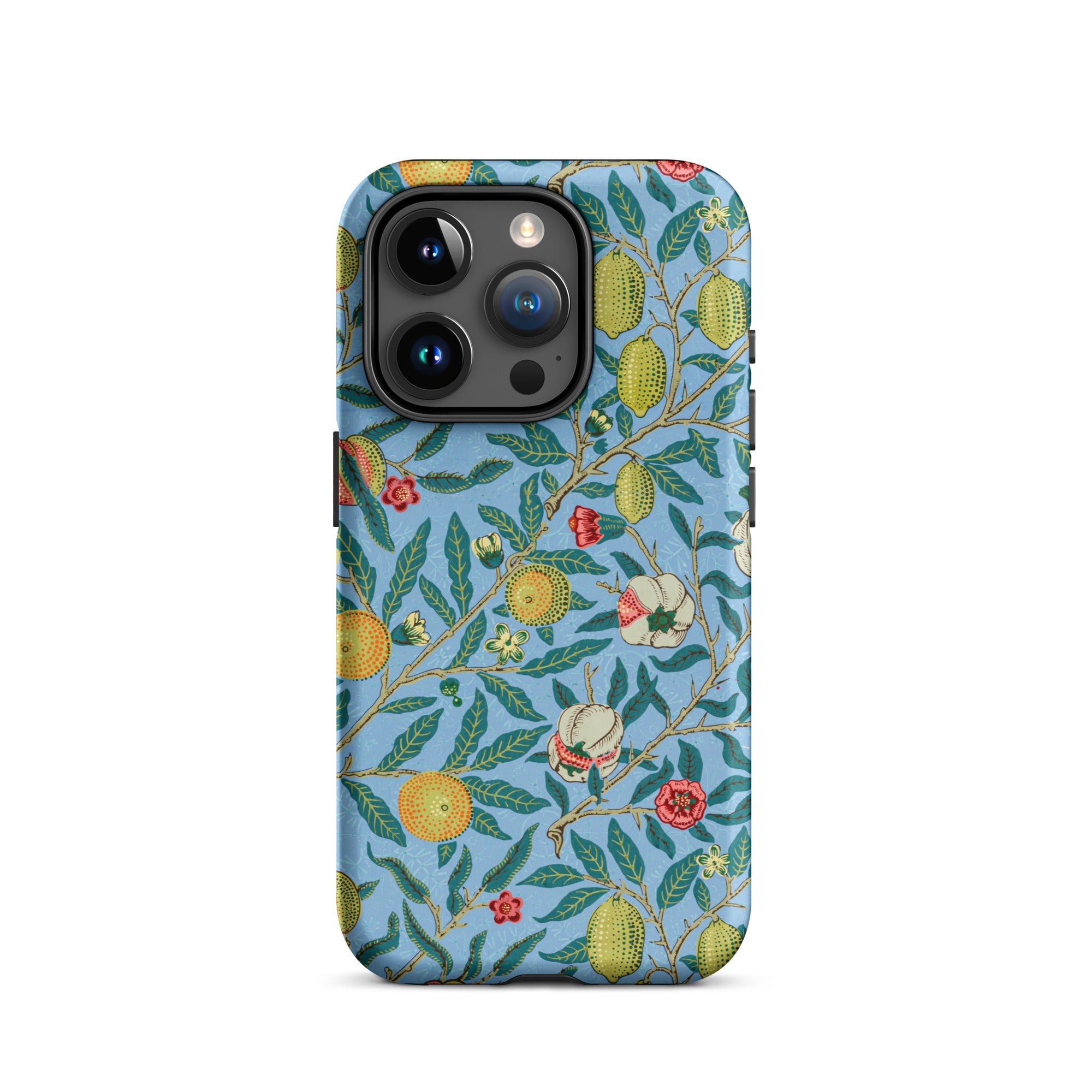 Four Fruits William Morris Aesthetic Iphone Case, 15 Pro / Matte, Floral Patterned Phone Case