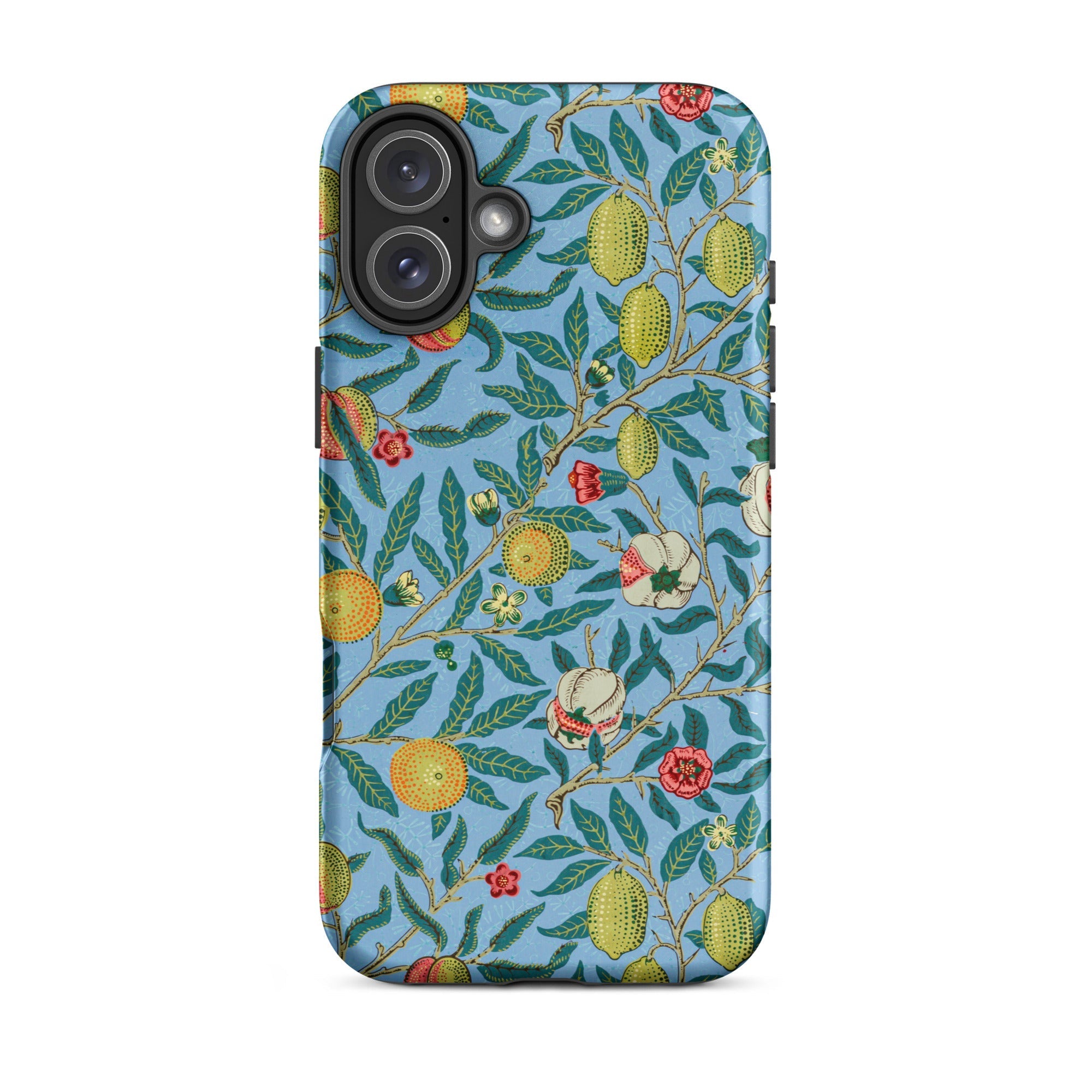 Four Fruits William Morris Aesthetic Iphone Case, 16 Plus / Matte, Floral Patterned Phone Case