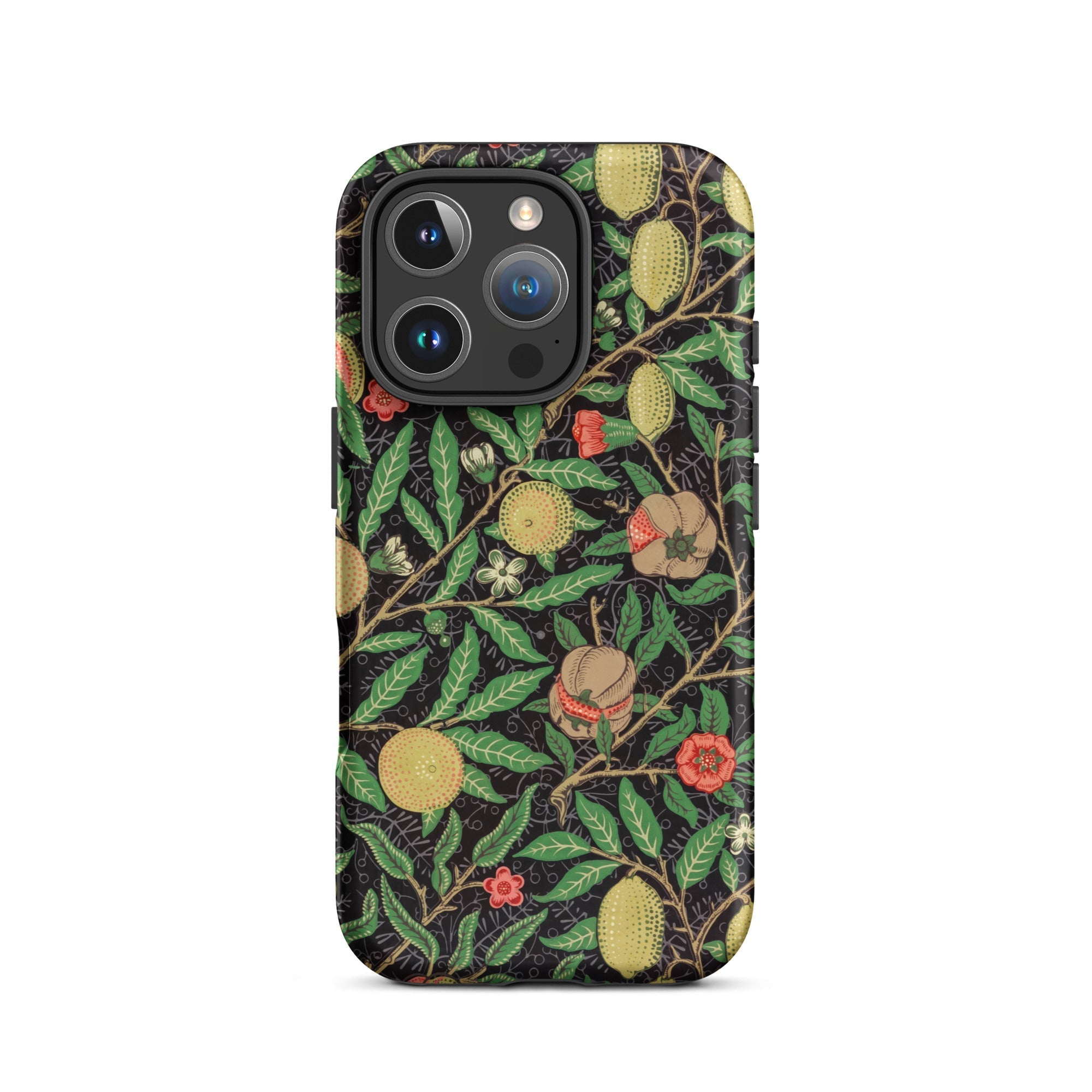 Four Fruits too William Morris Aesthetic Iphone Case, 16 Pro / Matte, Floral Patterned Phone Case