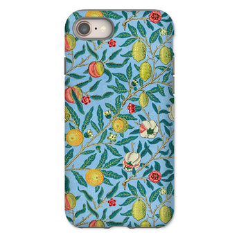 Four Fruits - William Morris Aesthetic Iphone Case, 8 / Matte, Colorful Floral Fruit Patterned Phone Case Light Blue