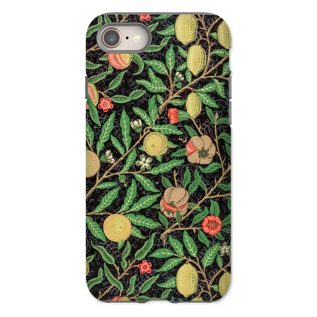 Four Fruits too - William Morris Aesthetic Iphone Case, 8 / Tough Phone, Floral Patterned Phone Case