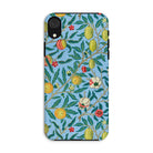 Four Fruits William Morris Aesthetic Iphone Case, Xr / Matte, Colorful Floral Fruit Patterned Phone Case Light Blue