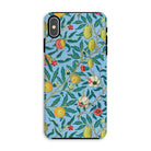 Four Fruits - William Morris Aesthetic Iphone Case, Xs Max / Matte, Floral Patterned Phone Case Colorful Fruits Leaves Light