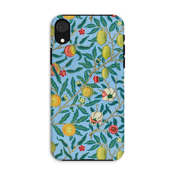 Four Fruits - William Morris Aesthetic Phone Case Iphone Xr / Matte Colorful Floral Fruit Patterned Phone Case Light Blue William Morris