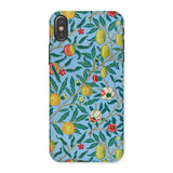 Four Fruits - William Morris Aesthetic Phone Case Iphone x / Matte Colorful Floral Fruit Patterned Phone Case Light Blue William Morris