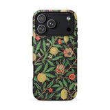 Four Fruits too - William Morris Aesthetic Phone Case Iphone 17 Pro Max / Matte Black Floral Phone Case Green Leaves Red Flowers William