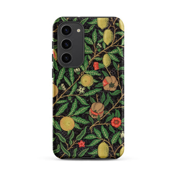 Four Fruits too - William Morris Aesthetic Phone Case Samsung Galaxy S23 Plus / Matte Phone Case Detailed Botanical Illustration Green