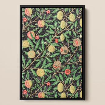 Four Fruits too - William Morris Botanicals Kunstdruck / Leinwand, 12x17’’ / A3 / Schwarzer Rahmen, Poster Drucke & Visuelle Kunstwerke, Toby Leon