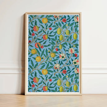 Framed Artwork Vibrant Botanical Pattern Yellow Green Fruits William Morris Four, Botanicals Art
