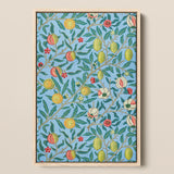 Four Fruits - William Morris Botanicals Art Print / Canvas Framed Artwork Vibrant Botanical Pattern Yellow Green Pink William Morris Four