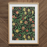 Four Fruits too - William Morris Botanicals Art Print / Canvas Framed Botanical Print Vibrant Pattern Green Leaves Yellow William Morris’s