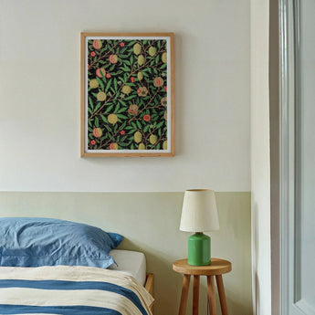 Four Fruits too - William Morris Botanicals Art Print / Canvas Framed Floral Wallpaper Print Green Leaves Pink Blooms William Morris’s Four