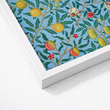 Framed Artwork Vibrant Botanical Pattern Yellow Green Citrus William Morris Four Fruits, Botanicals Art