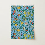 Four Fruits - William Morris Botanicals Art Print / Canvas Rectangular Notebook Vibrant Blue Cover Intricate Botanical Pattern William