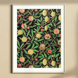 Four Fruits too - William Morris Botanicals Art Print, Framed Botanical Print Pattern Peaches Lemons Green Leaves