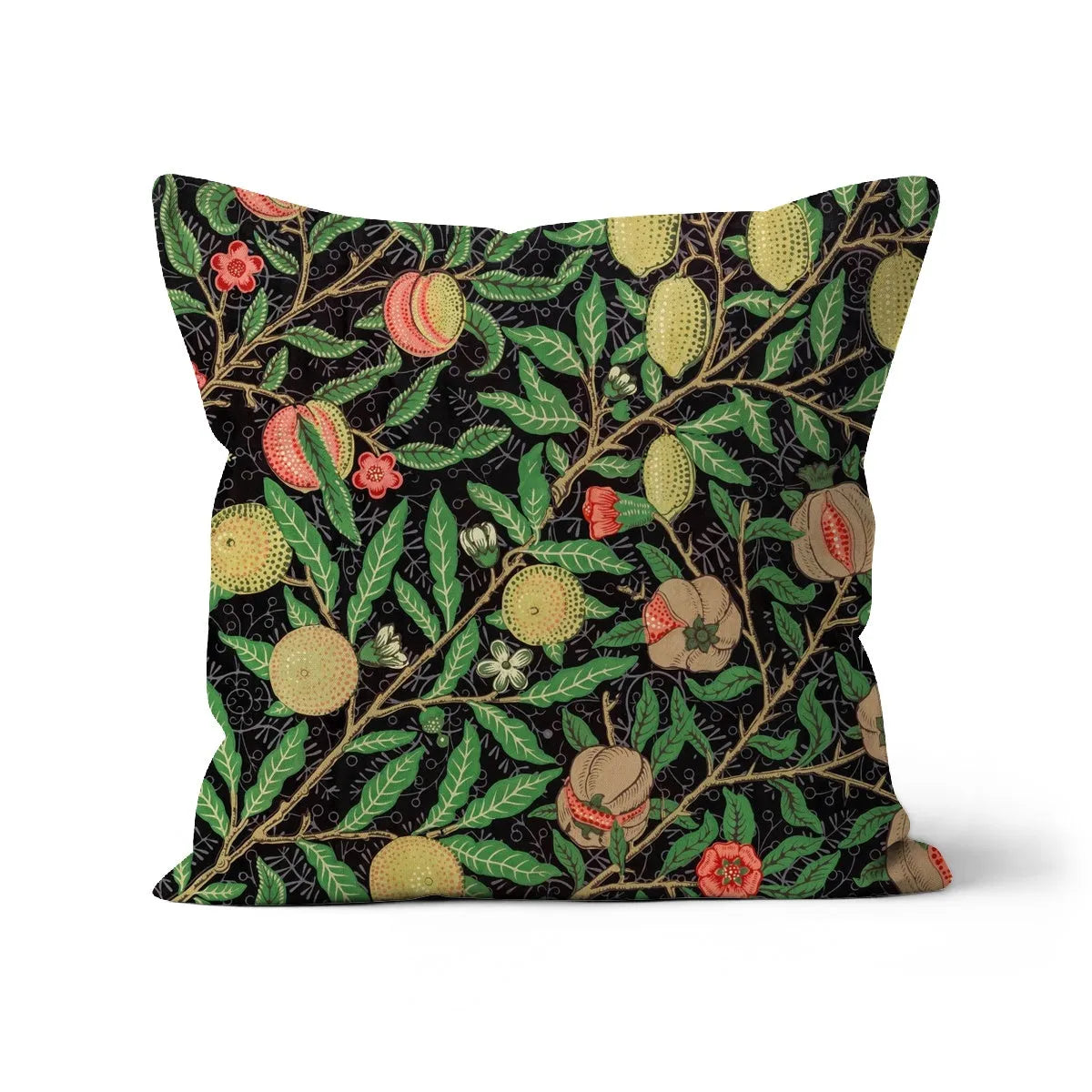 Four Fruits Too - William Morris Cushion - Decorative Throw Pillow - Linen / 18’x18’ - Throw Pillows - Aesthetic Art