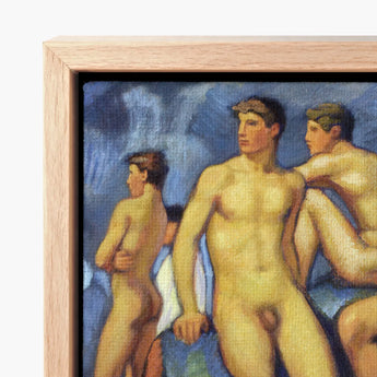 Four Young Men - Ludwig Von Hofmann Art Print / Canvas Framed Classical Painting Three Nude Male, Hofmann’s, Oil, Darmstadt Landesmuseum