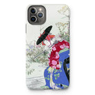 Fox Spirit - Ogata Gekko Ukiyo-e Iphone Case, 11 Pro Max / Matte, Iphone Case Japanese-style Artwork Geisha Umbrella Amid Flowers