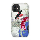 Fox Spirit - Ogata Gekko Ukiyo-e Iphone Case, 12 Mini / Matte, Phone Case Japanese-inspired Floral Geisha Design