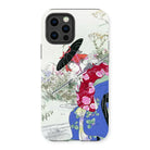 Fox Spirit - Ogata Gekko Ukiyo-e Iphone Case, 13 Pro / Matte, Decorative Phone Case Japanese-inspired Floral Butterfly Design
