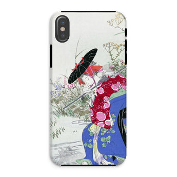 Fox Spirit - Ogata Gekko Ukiyo-e Iphone Case, Xs / Matte, Phone Case Japanese-style Illustration Geisha Umbrella Amid Flowers