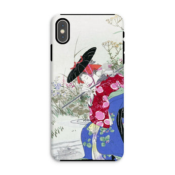 Fox Spirit - Ogata Gekko Ukiyo-e Iphone Case, Xs Max / Matte, Phone Case Japanese-style Illustration Geisha Umbrella Amid Floral