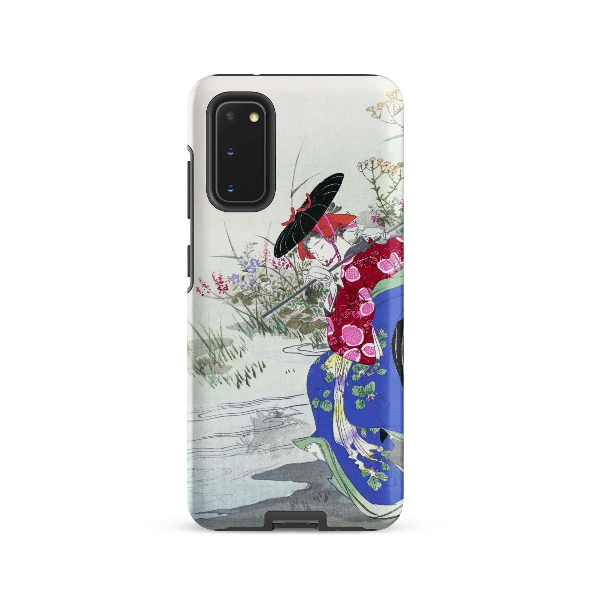 Fox Spirit Ogata Gekko Ukiyo e Samsung Case, Galaxy S20 / Matte, White Phone Case Illustration Woman Traditional Japanese Attire