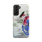 Fox Spirit Ogata Gekko Ukiyo e Samsung Case, Galaxy S21 Fe / Matte, Phone Case Traditional Japanese Style Illustration Woman Kimono Umbrella
