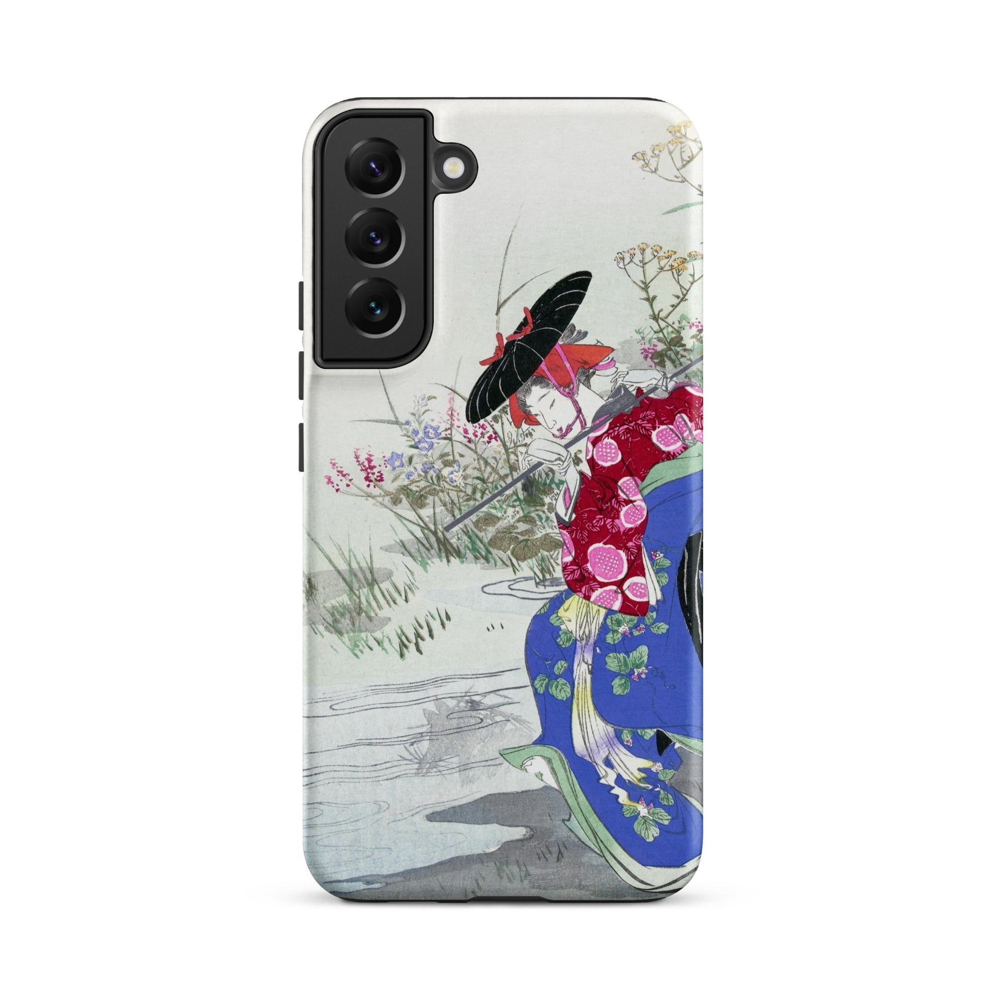 Fox Spirit Ogata Gekko Ukiyo e Samsung Case, Galaxy S22 Plus / Matte, Smartphone Case Traditional Japanese Style Illustration Woman Kimono