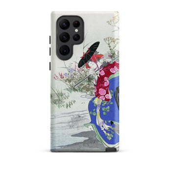Fox Spirit - Ogata Gekko Ukiyo-e Samsung Case, Galaxy S22 Ultra / Matte, White Smartphone Case Traditional Japanese Ukiyo-e Style