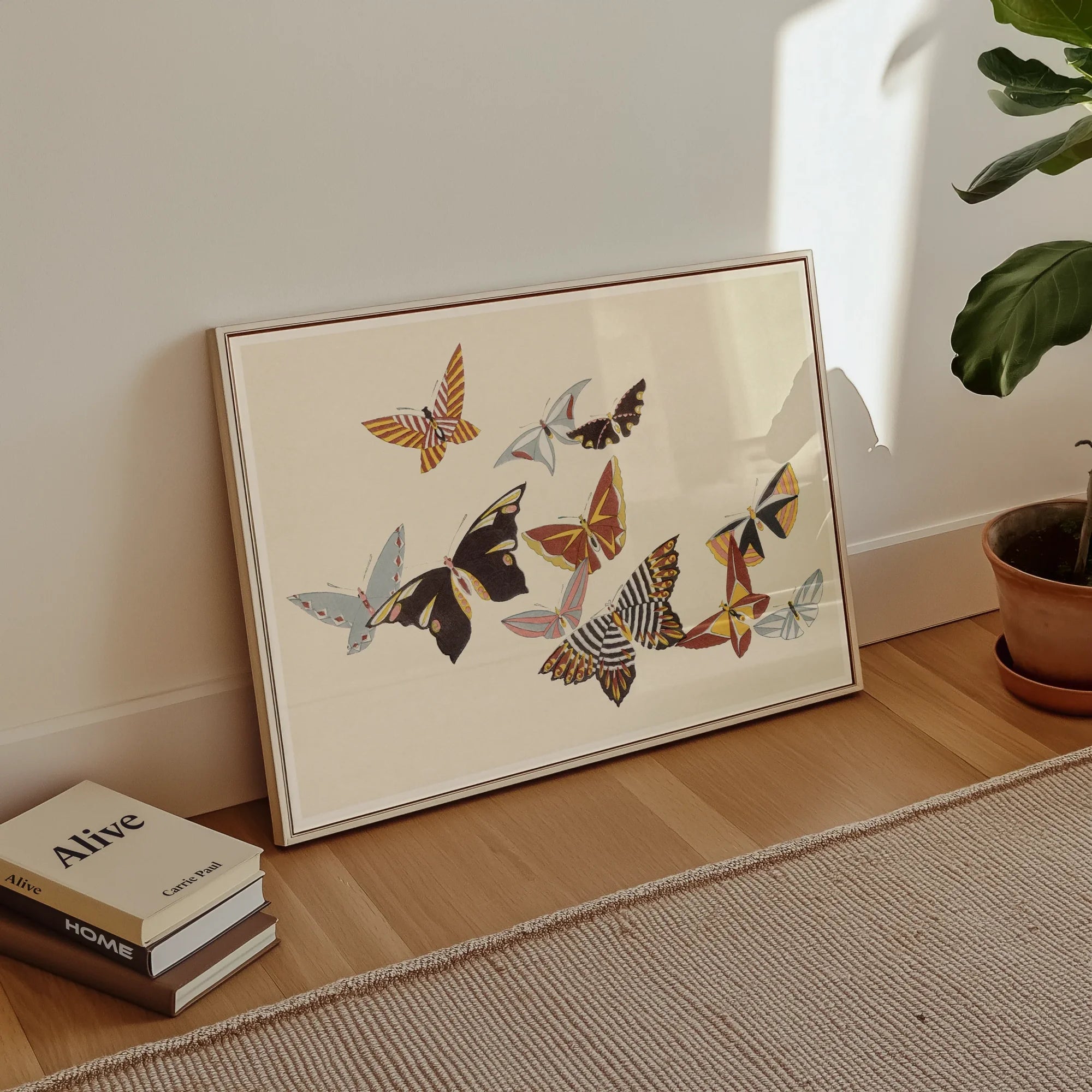 Japanese Butterflies - Kamisaka Sekka Kacho-e Art Print Posters Prints & Visual Artwork