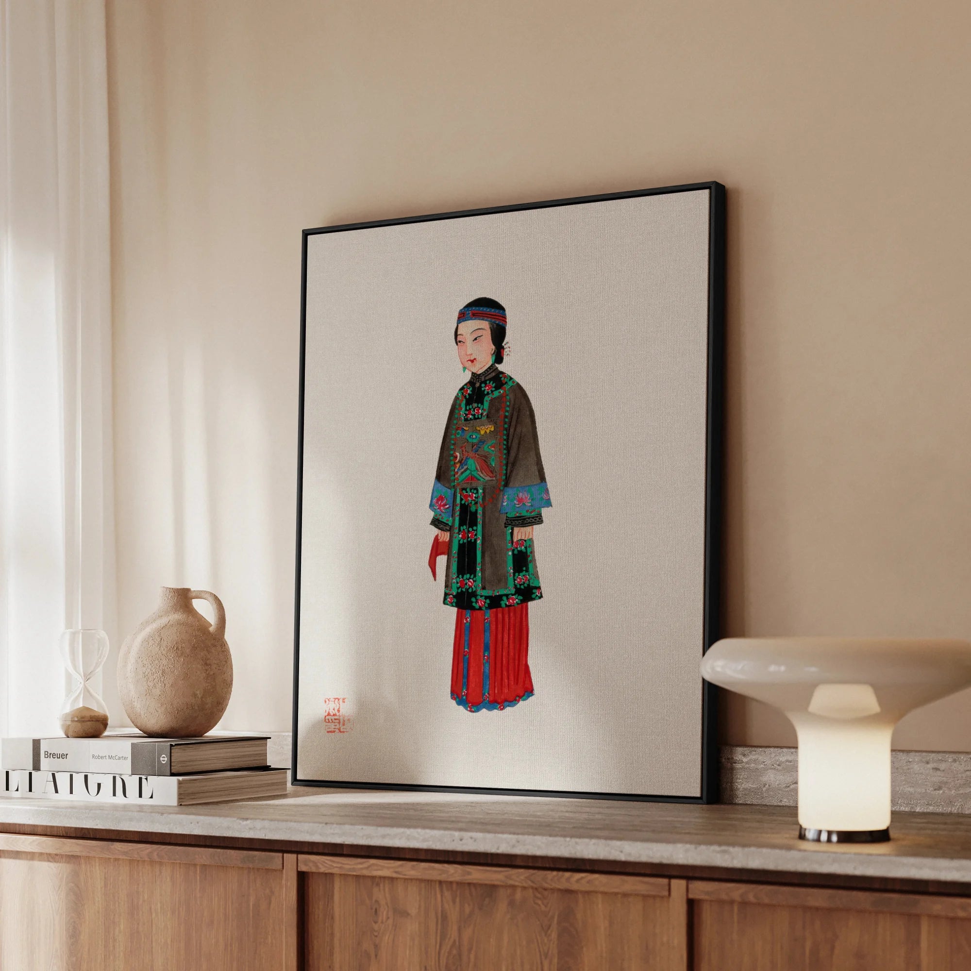 Noblewoman - Qing Dynasty Art Framed Canvas Posters Prints & Visual Artwork