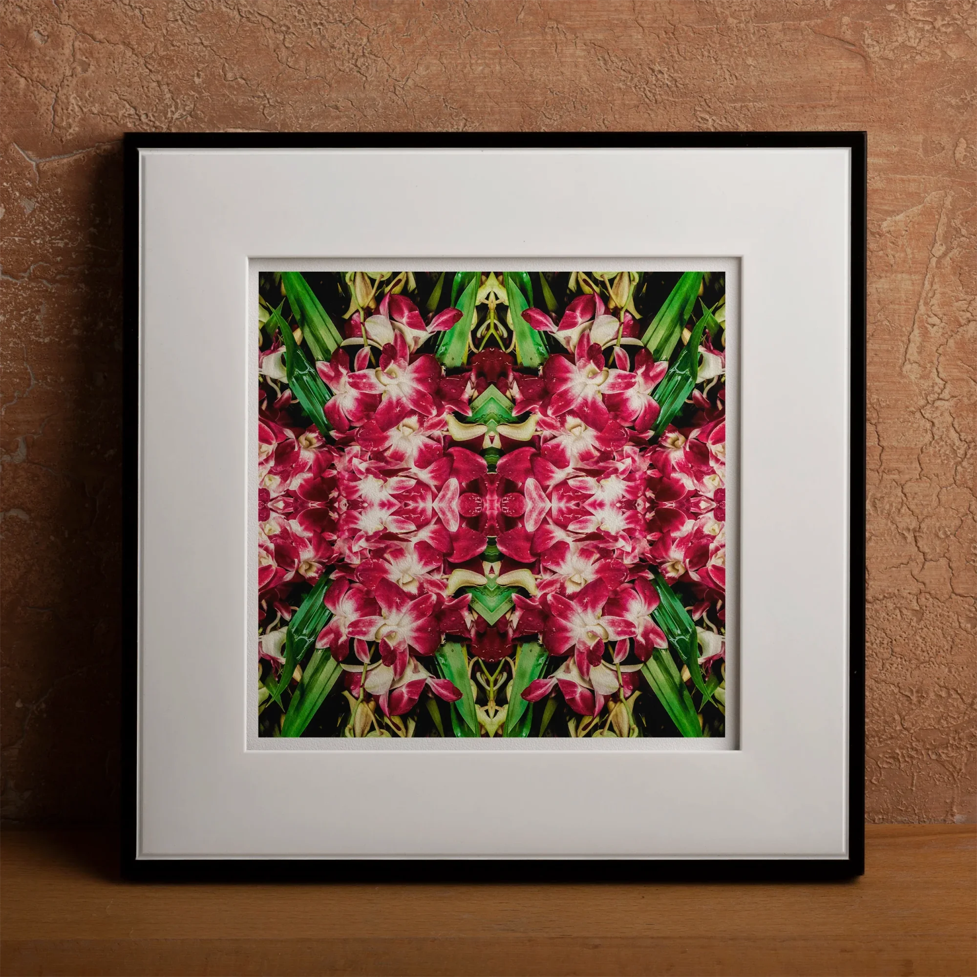 Ruby Reds - Bkk Flower Market Orchid Op Art Print Posters Prints & Visual Artwork