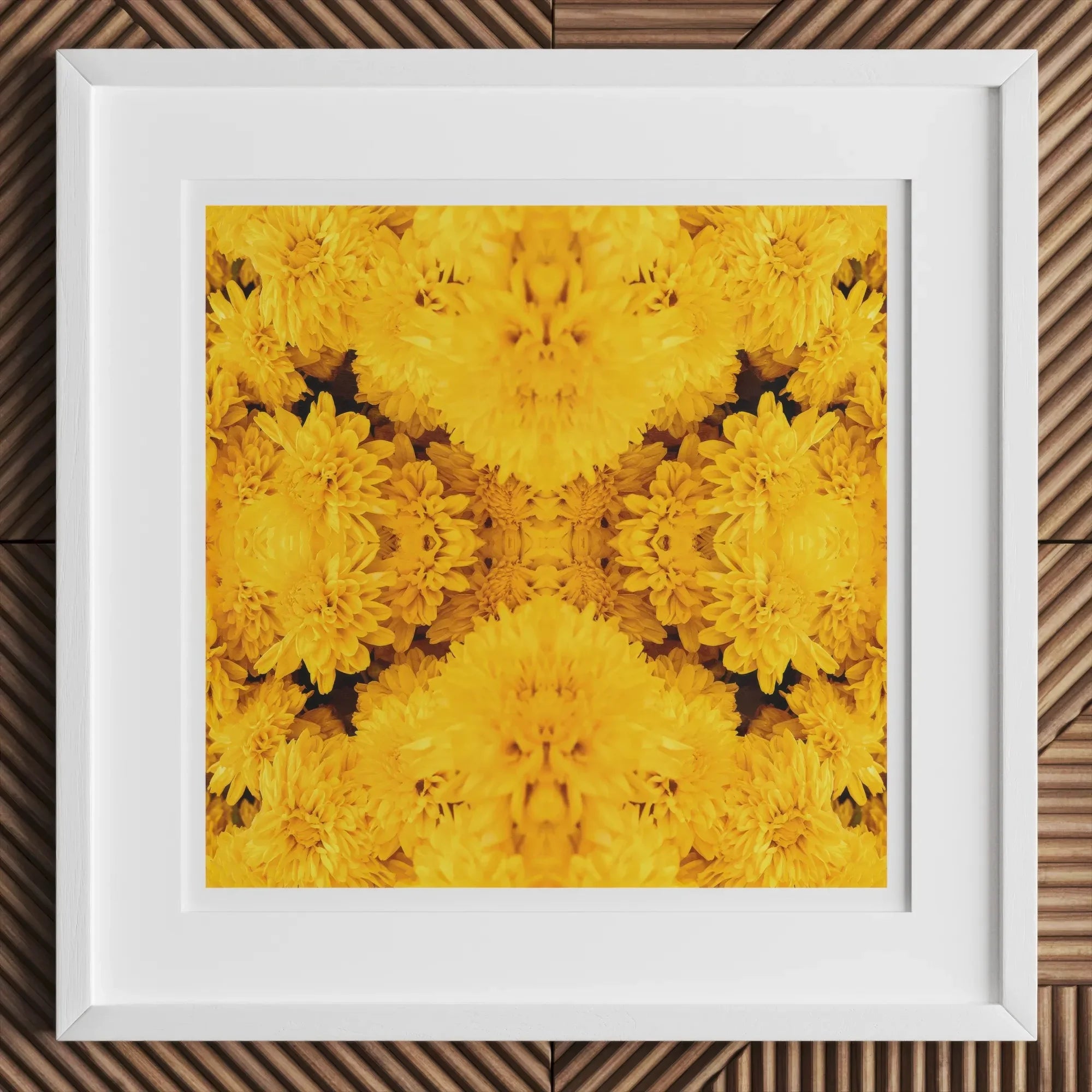 Gold Rush - Chrysanthemum Op Art Print Posters Prints & Visual Artwork