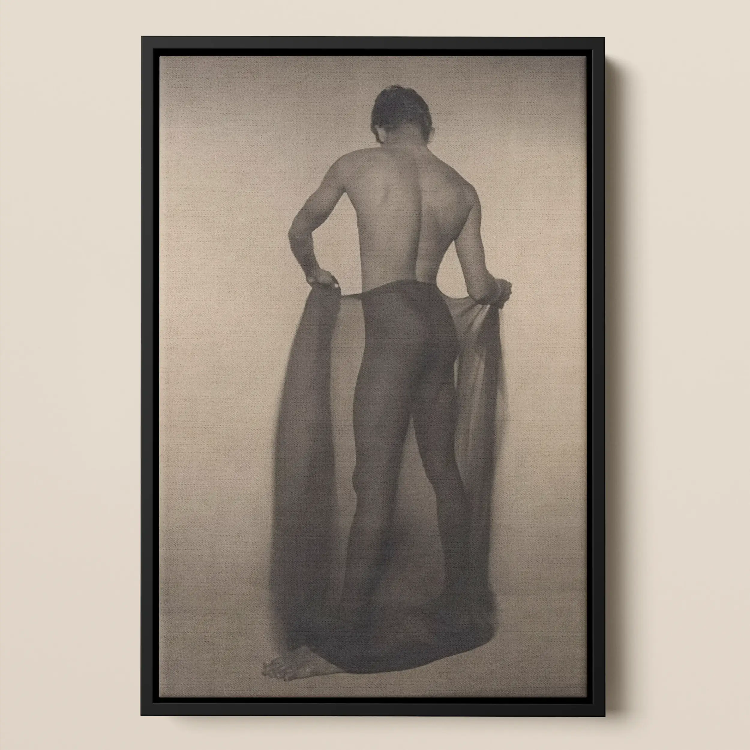 Male Nude Draped in Vetti - Lionel Wendt Queer Framed Canvas Posters Prints & Visual Artwork