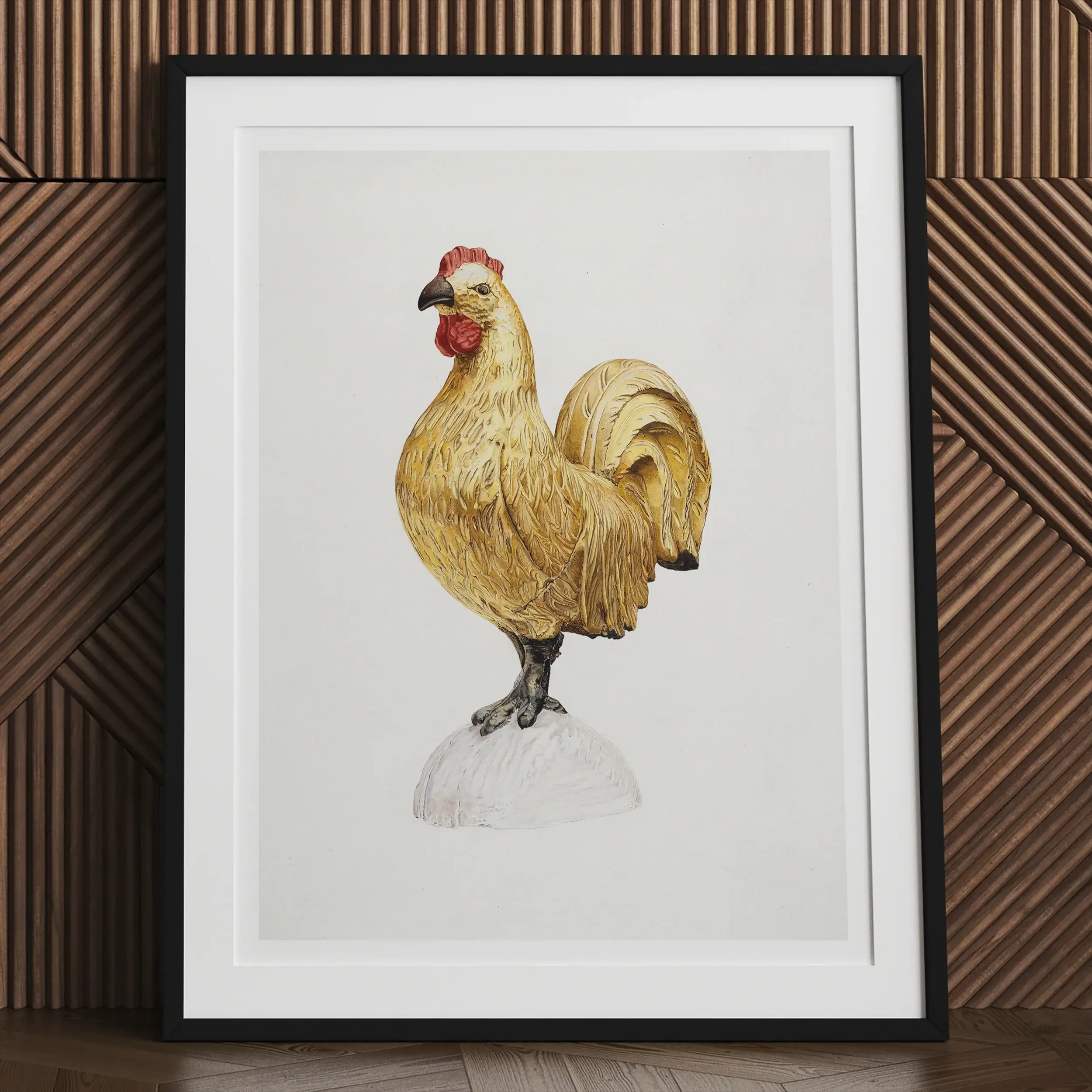 Gilded Rooster - Karl J. Hentz Decorative Kitchen Art Print Posters Prints & Visual Artwork