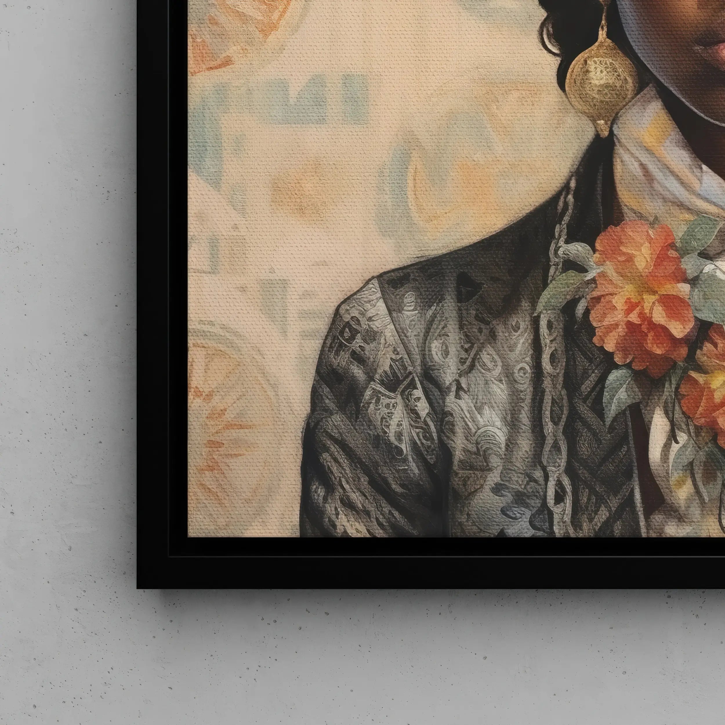 Letitia - Femme Black Lesbian Cowgirl Framed Canvas Posters Prints & Visual Artwork