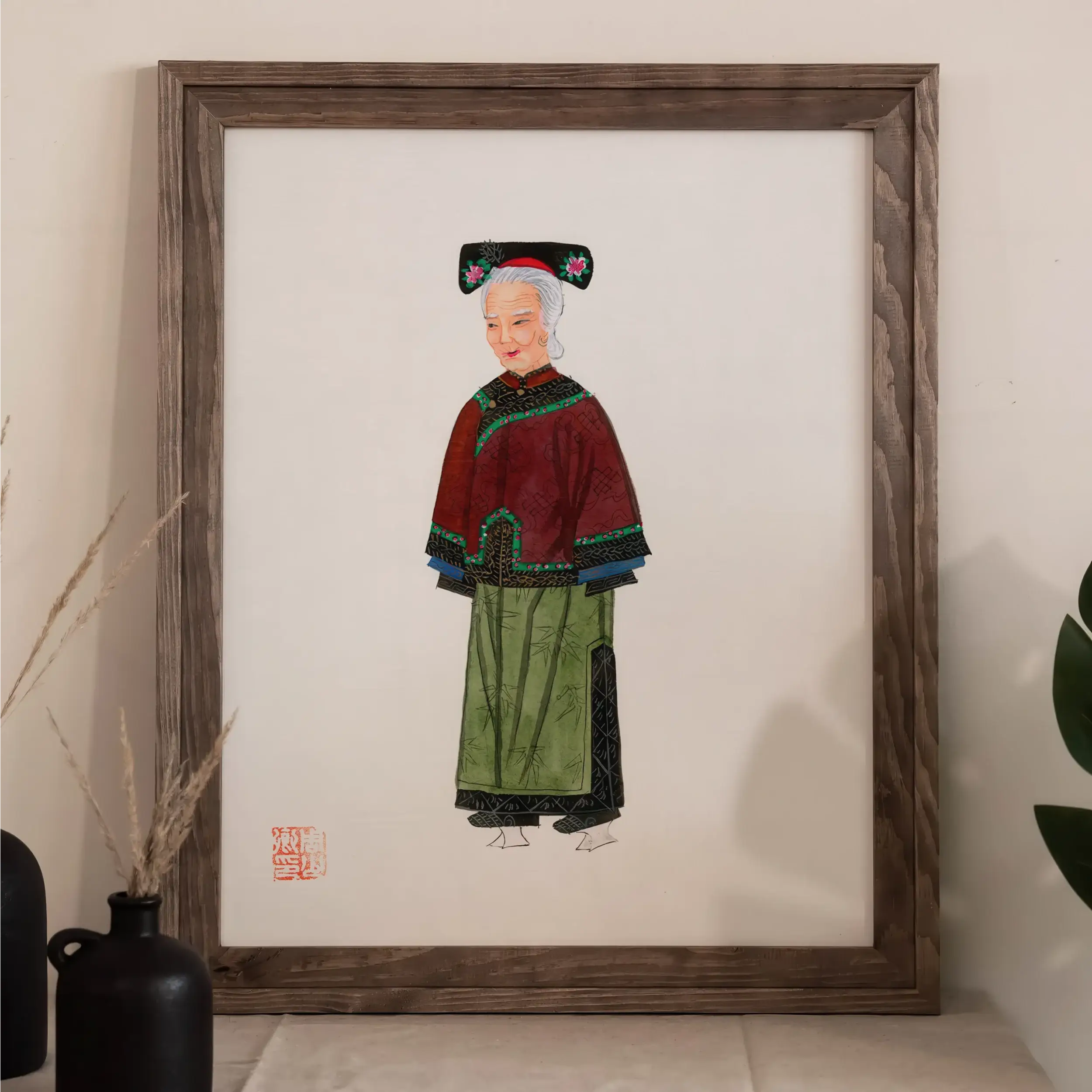 Grand Dame - Qing Dynasty Manchu Fashion Art Print Posters Prints & Visual Artwork