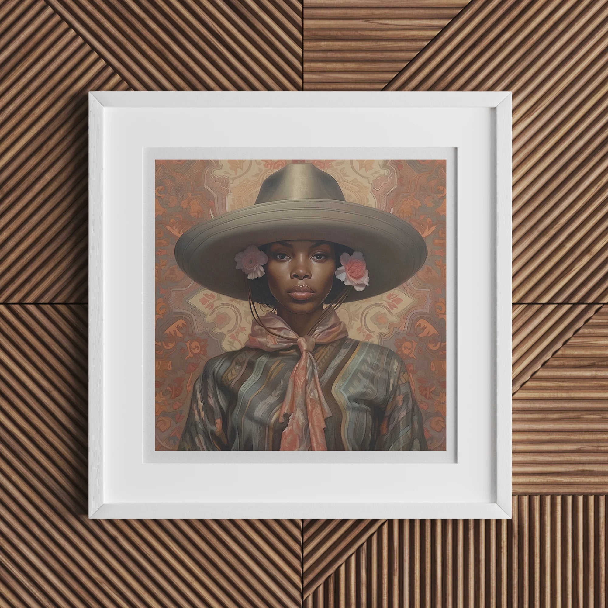 Sadie - Lesbian Black Cowgirl Art Print 16’’x16’’ Posters Prints & Visual Artwork