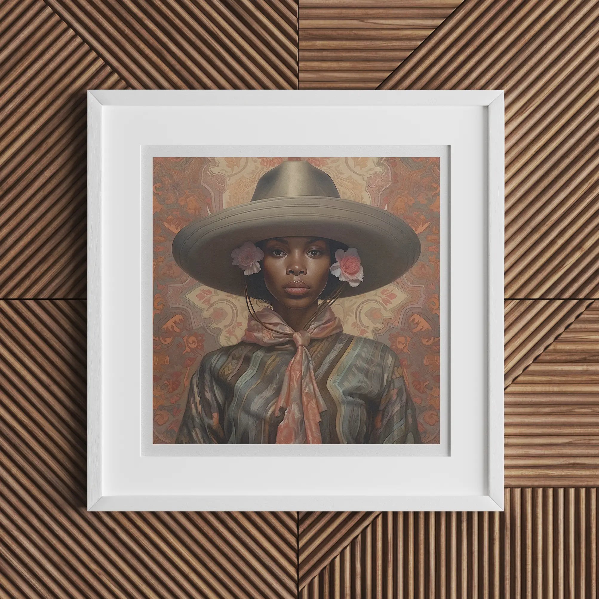 Sadie - Lesbian Black Cowgirl Art Print - Wlw Sapphic Femme 16’’x16’’ Posters Prints & Visual Artwork