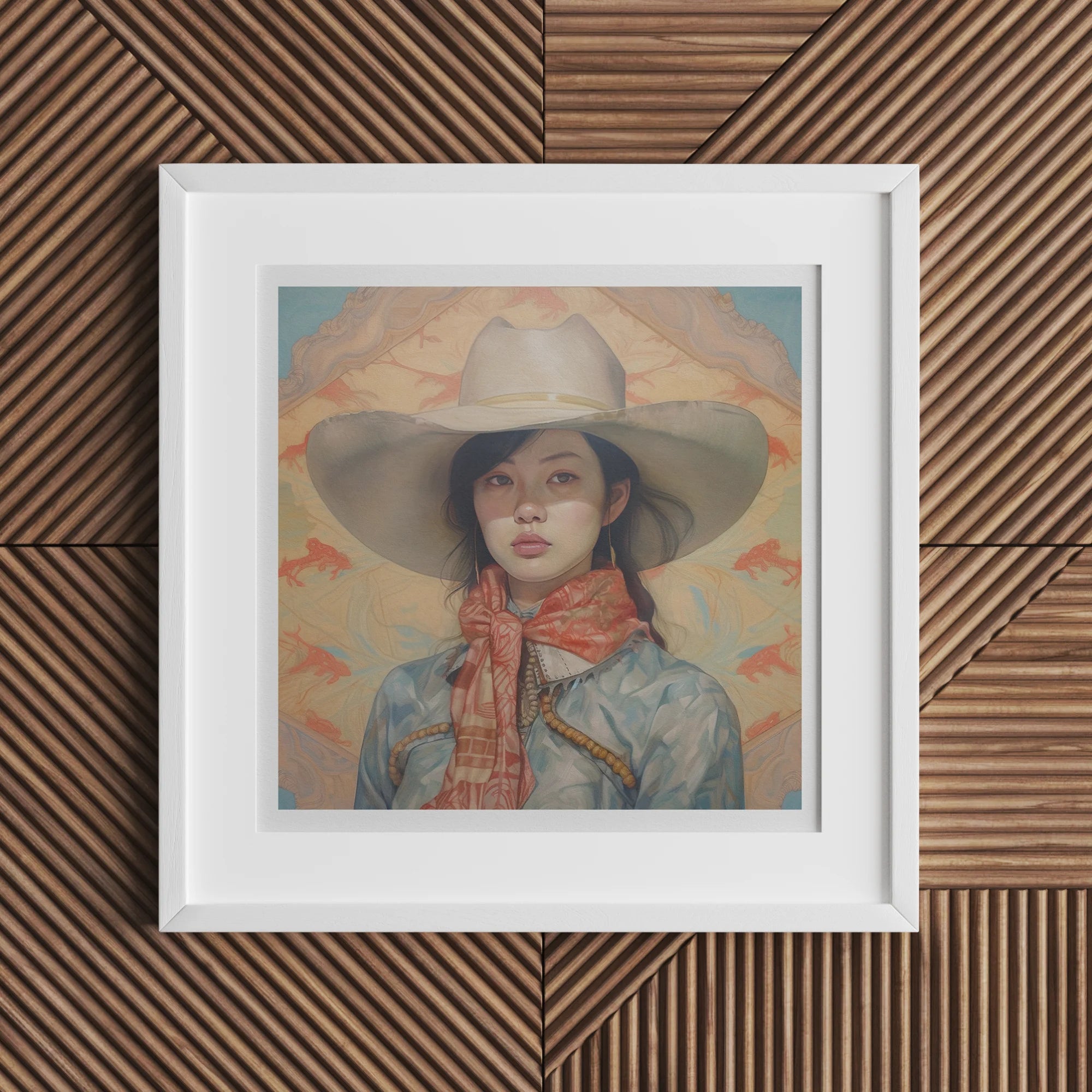 Dai Lu - Gaysian Lesbian Cowgirl Art Print 16’’x16’’ Posters Prints & Visual Artwork