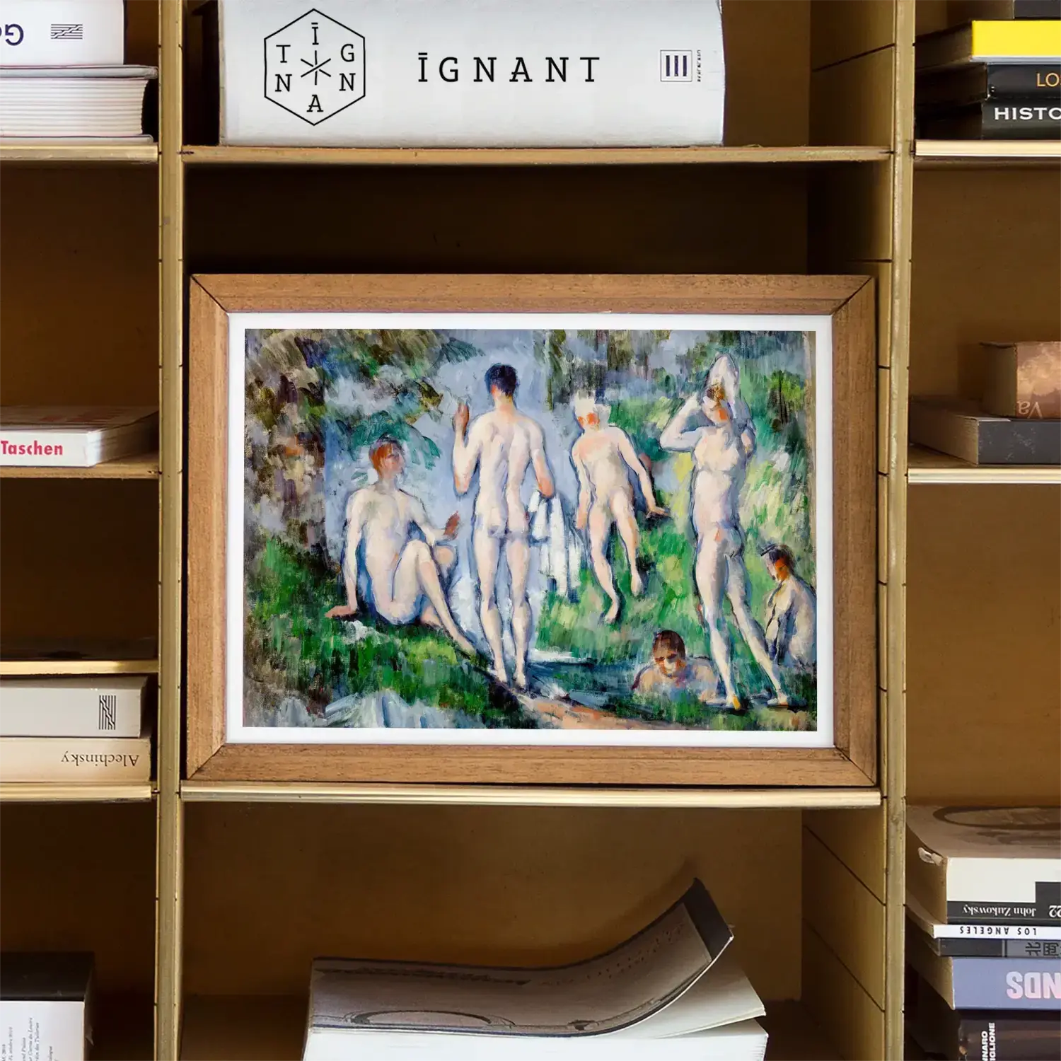 Framed Renoir bathers at Asnières nude male art reproduction