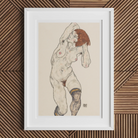 Nude in Black Stockings - Egon Schiele Art Print Posters Prints & Visual Artwork