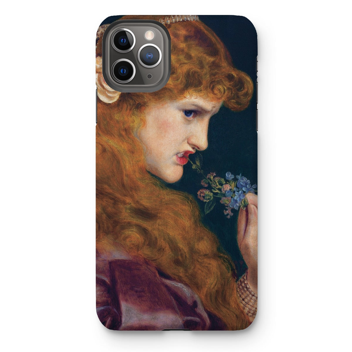Frederick Sandys - Love’s Shadow Iphone Case, 11 Pro Max / Matte, Phone Case Painting Woman Red Hair Flowers