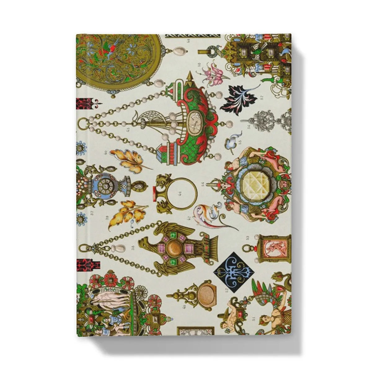 French Jewelry By Auguste Racinet Hardback Journal - 5’x7’ / Lined - Notebooks & Notepads - Aesthetic Art