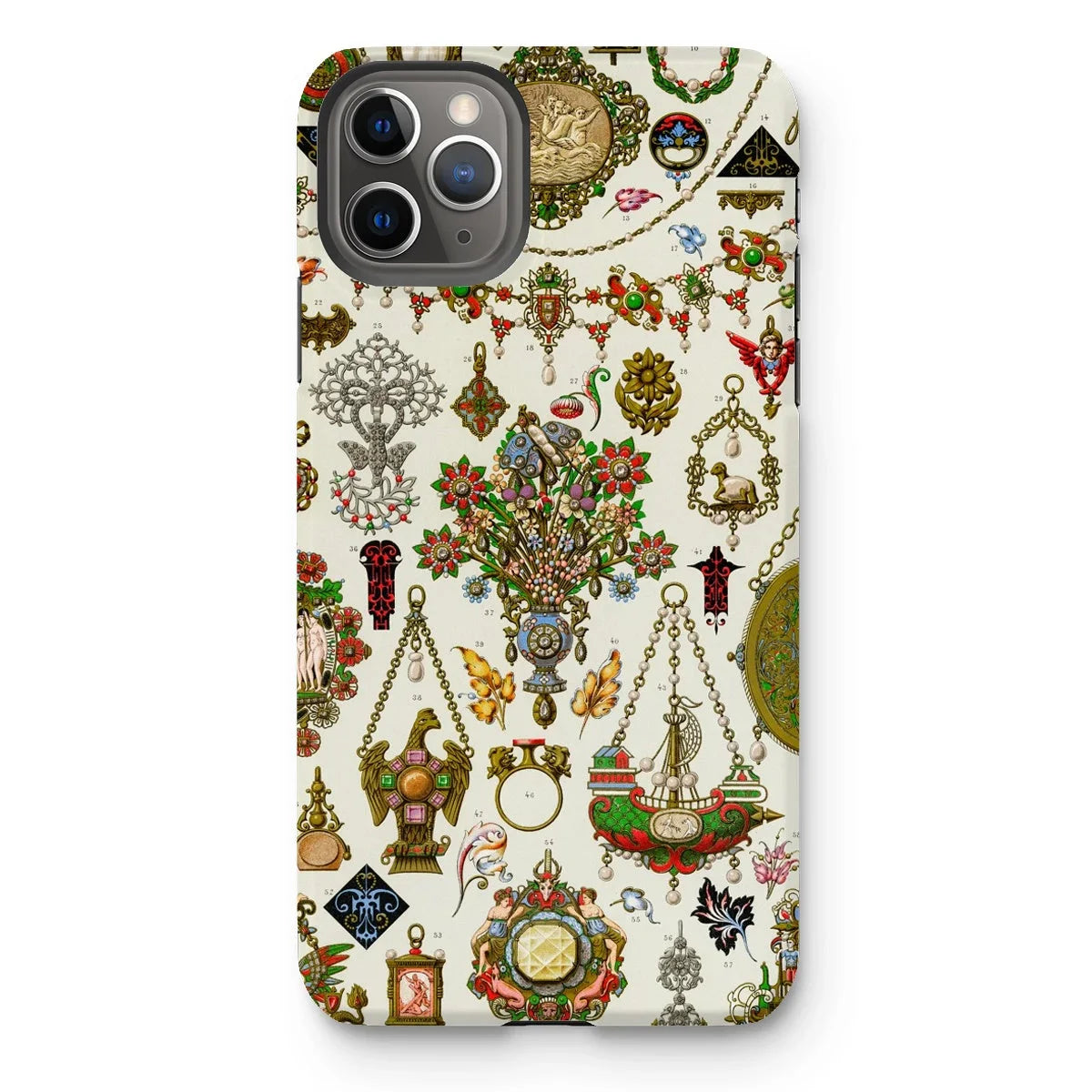 French Jewelry - Auguste Racinet Iphone Case, 11 Pro Max / Matte, Iphone Case Ornate Vintage Jewelry Trinket Pattern Design