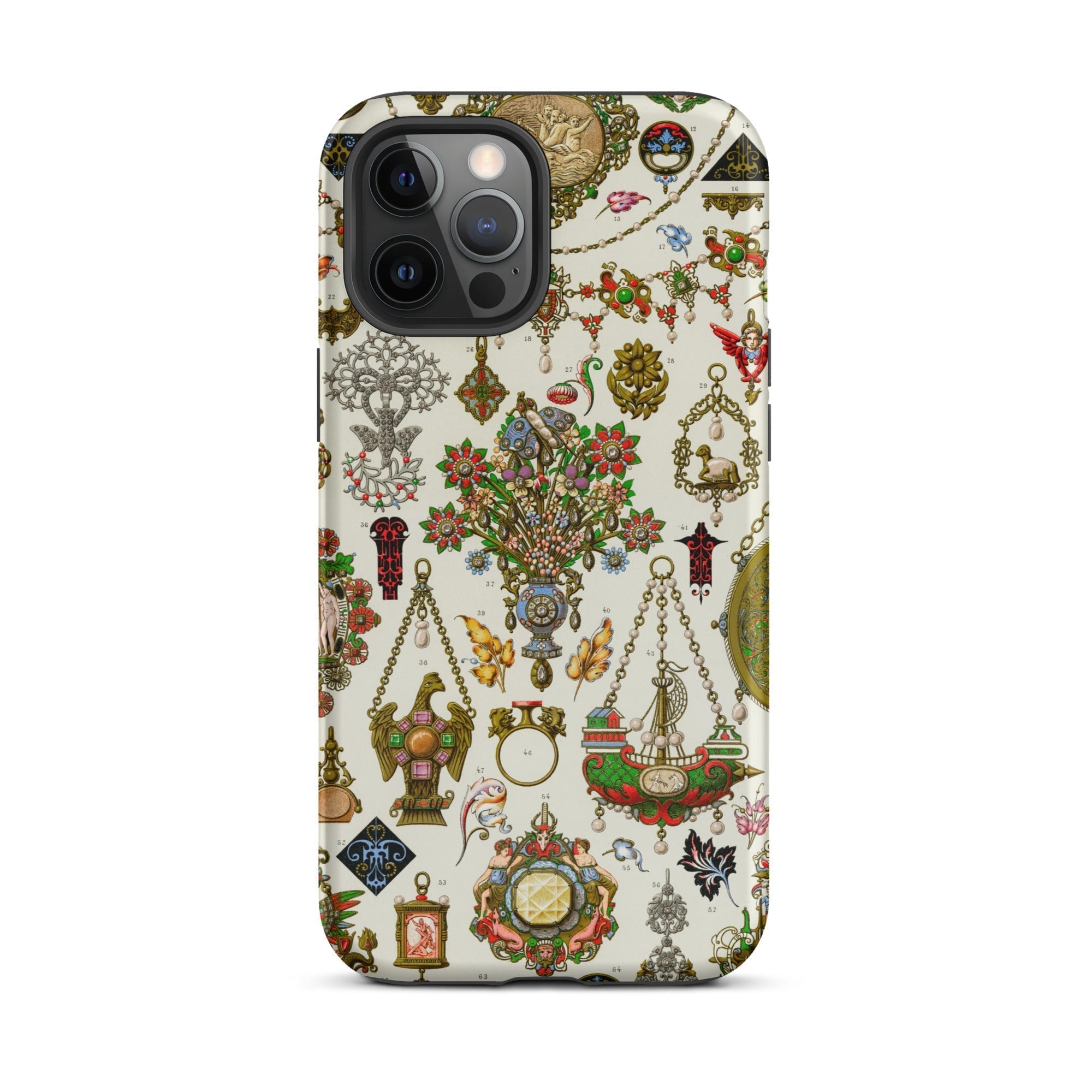 French Jewelry Auguste Racinet Iphone Case, 12 Pro Max / Matte, Ornate Patterned Phone Case